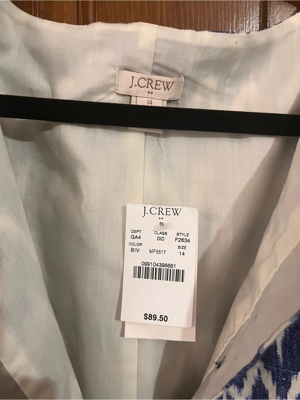 J.Crew blue and cream romper